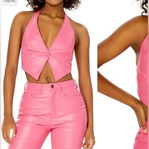 AFRM leather halter Marin top